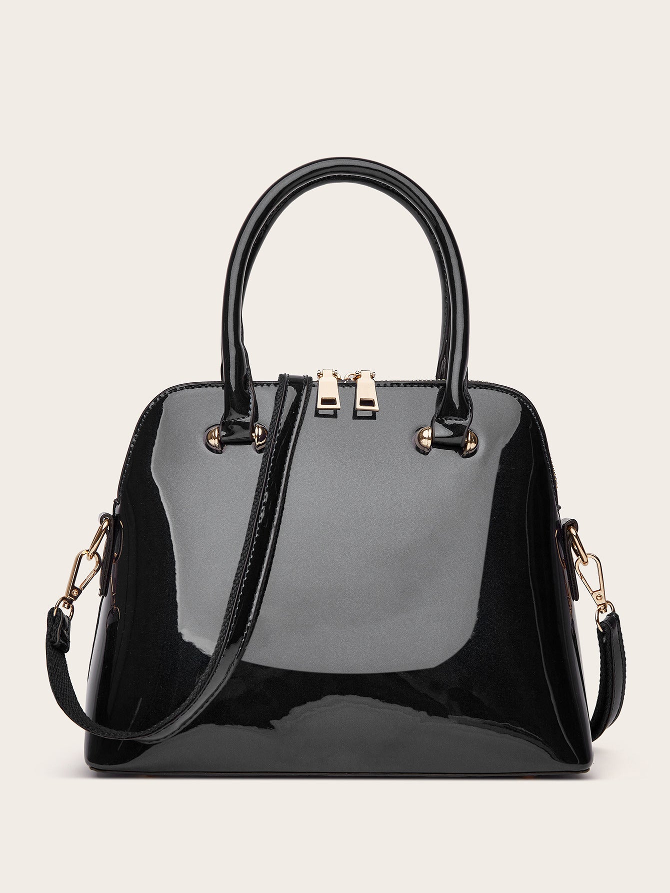 Women's Shiny Shell Tote Bag – PU Leather Shoulder & Messenger Bag