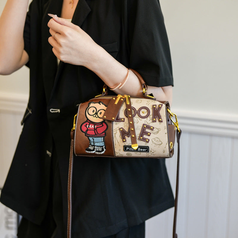 Women's Cartoon Print Pillow Shoulder Bag – Fun & Trendy Handbag