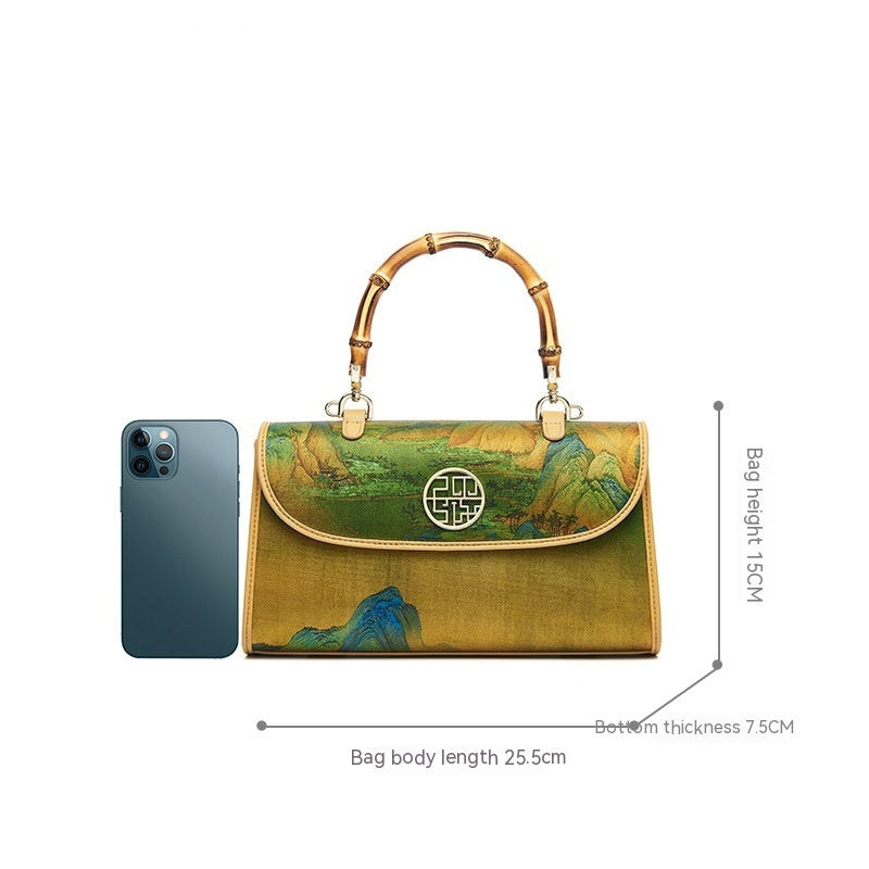 Women's Silk Cheongsam Chinese Style Bamboo Crossbody Bag – Oriental Small Handbag