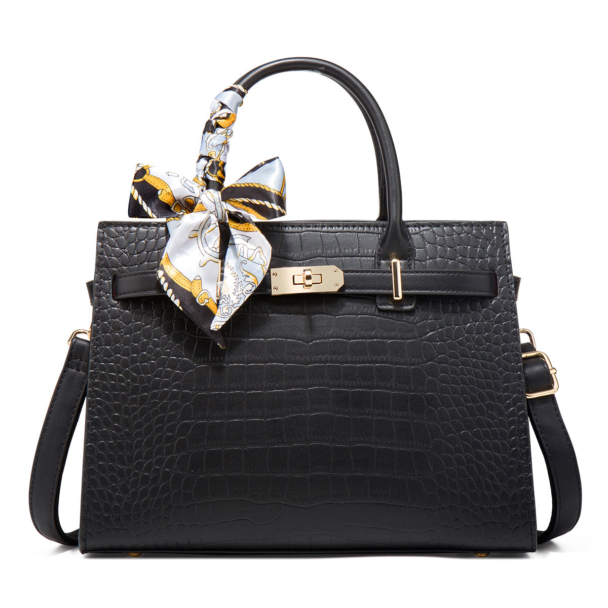 Women's Spacious PU Leather Tote Bag – Retro Clasp Shoulder Bag with Organised Interior