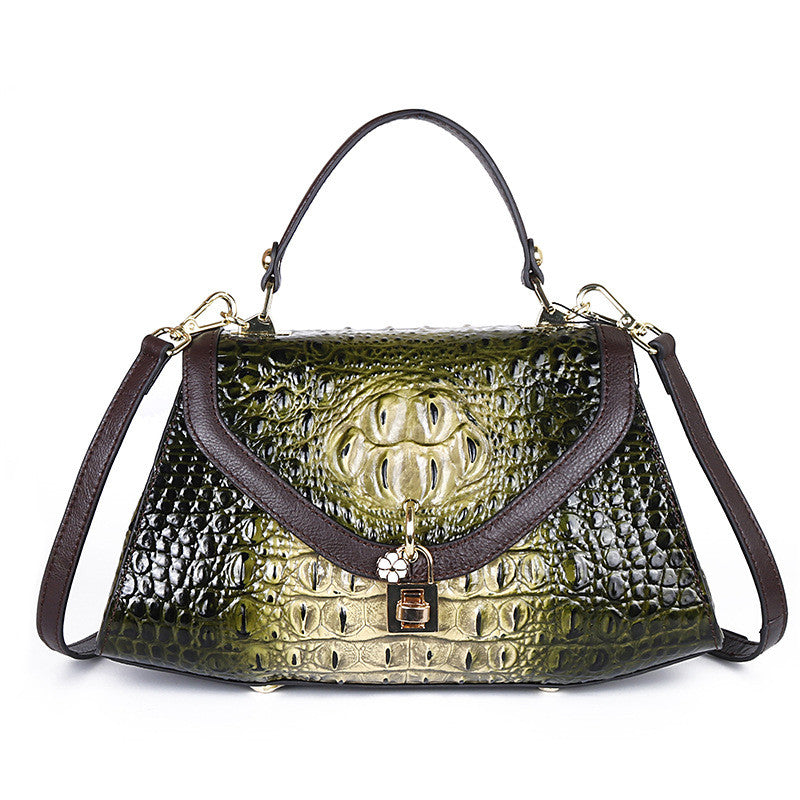 Women's Top Layer Cowhide Colour-Block Shoulder Bag – Soft Genuine Leather Messenger Bag