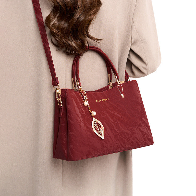 Women's PU Leather Tassel Crossbody Bag – Urban Minimalist Shoulder Messenger Bag in Red
