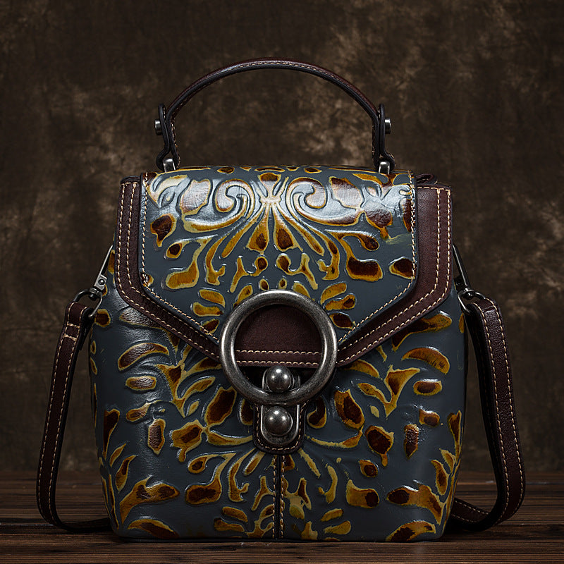 Women's Genuine Leather Backpack & Shoulder Bag – Multi-Function Cowhide Crossbody