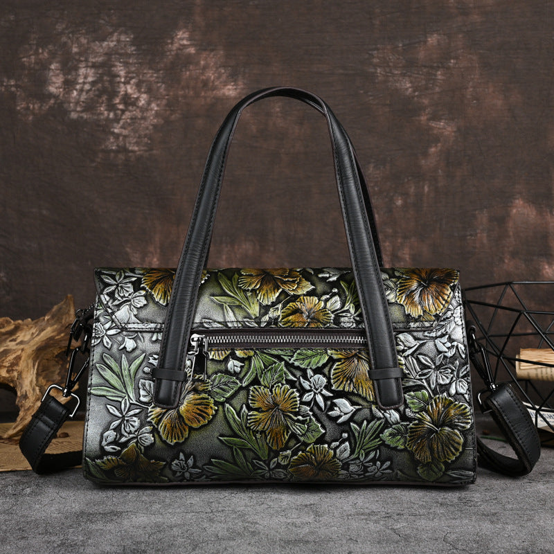 Women's Genuine Leather Retro Shoulder Bag – Portable Vintage Handbag