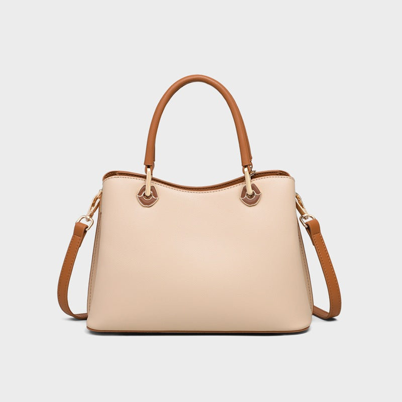 Women's Genuine Leather Multi-functional Tote & Crossbody Bag – Contrast Colour Streetwear