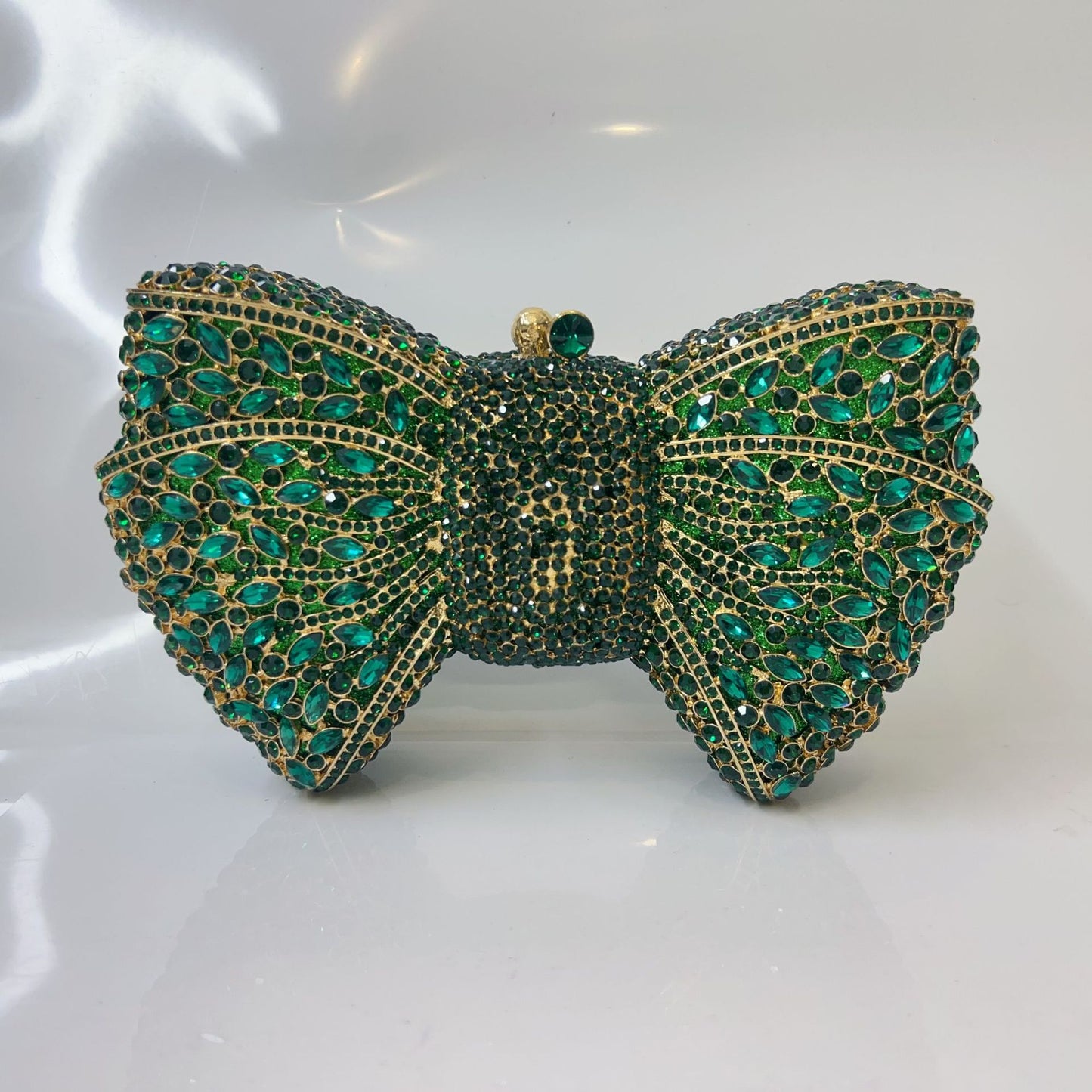 Women's Bow Diamond Rhinestone Clutch – Hard Metal Evening Bag in 22 Colours