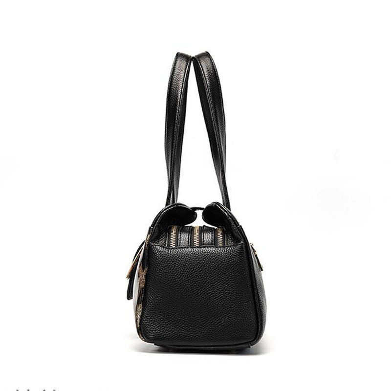 Women's Genuine Cowhide Leopard Print Shoulder Bag – Large Capacity Soft Leather Messenger Bag
