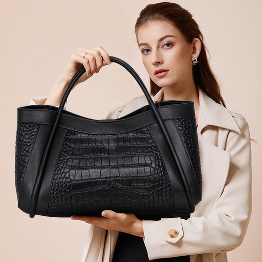 Women's Fashion Leather Tote Handbag – Practical Commuter Shoulder Bag