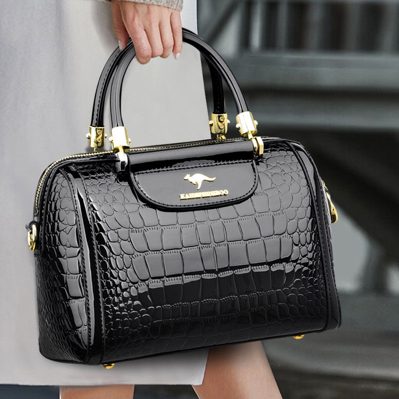 Women's Patent Leather Shiny Crossbody Bag – Fashion Solid Colour Shoulder Bag