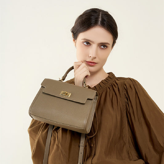 Women's All-Match Cowhide Leather Handbag – Versatile Genuine Leather Shoulder Bag