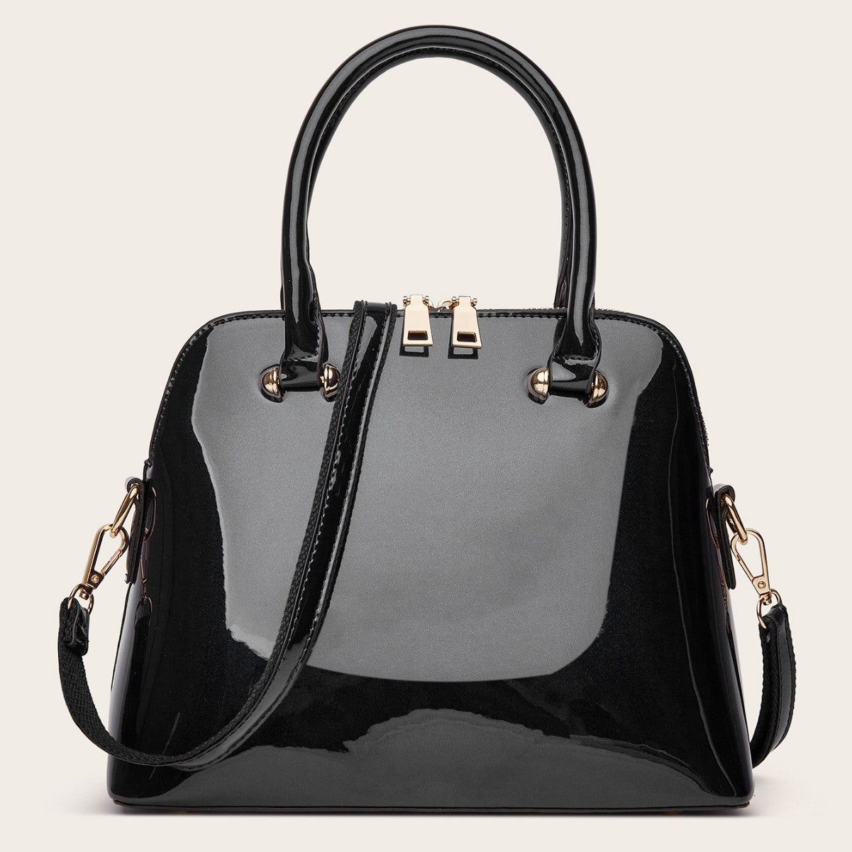 Women's Shiny Shell Tote Bag – PU Leather Shoulder & Messenger Bag