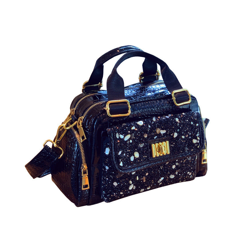 Women's Large Capacity Diamond Shoulder Bag – Versatile Portable Casual Handbag