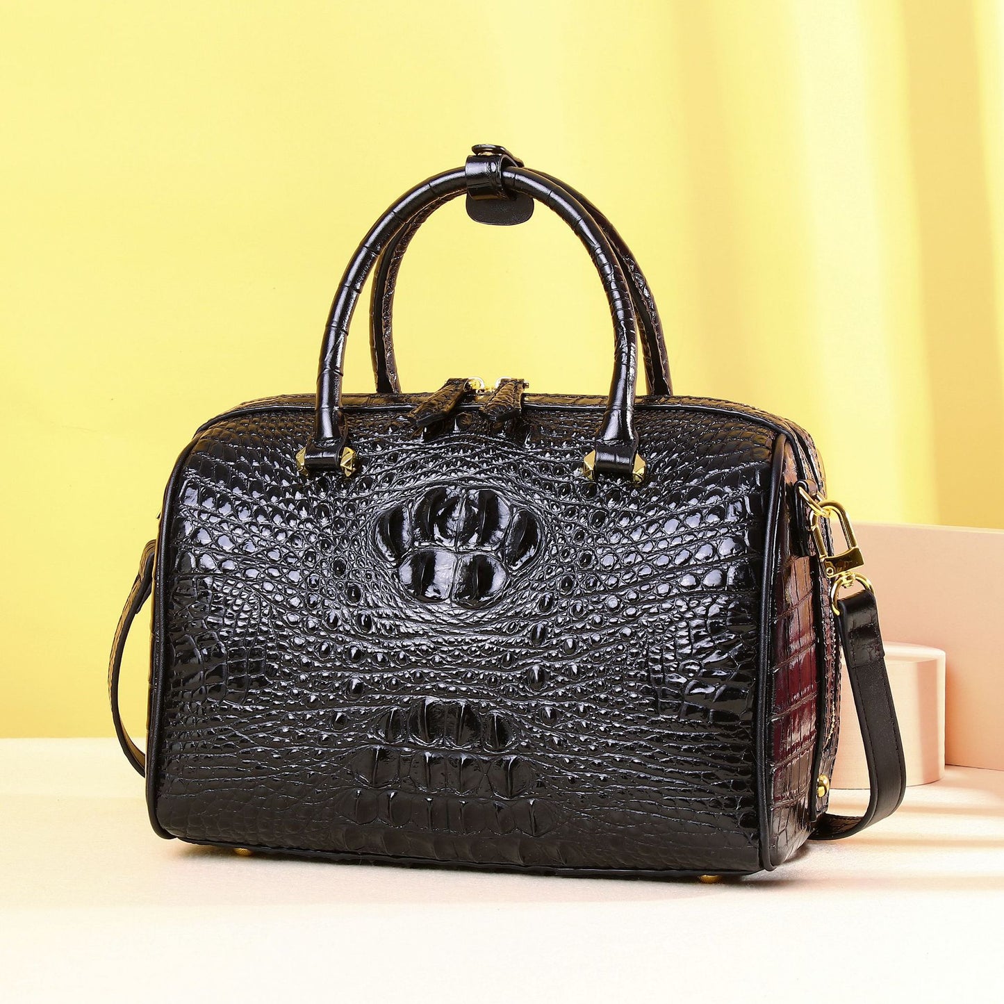 Women's Classic Pillow Crossbody Bag – Round Structured Shoulder Bag
