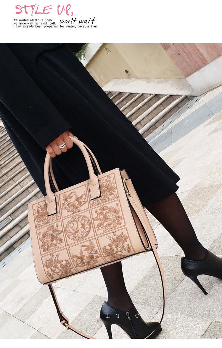 Women's Retro Embroidered Shoulder & Crossbody Handbag – Artisan Boho Bag