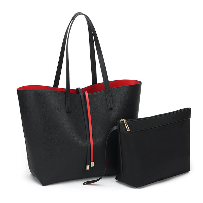 Women's Large Capacity PU Tote Bag – Multi-functional Mother & Shoulder Bag Set